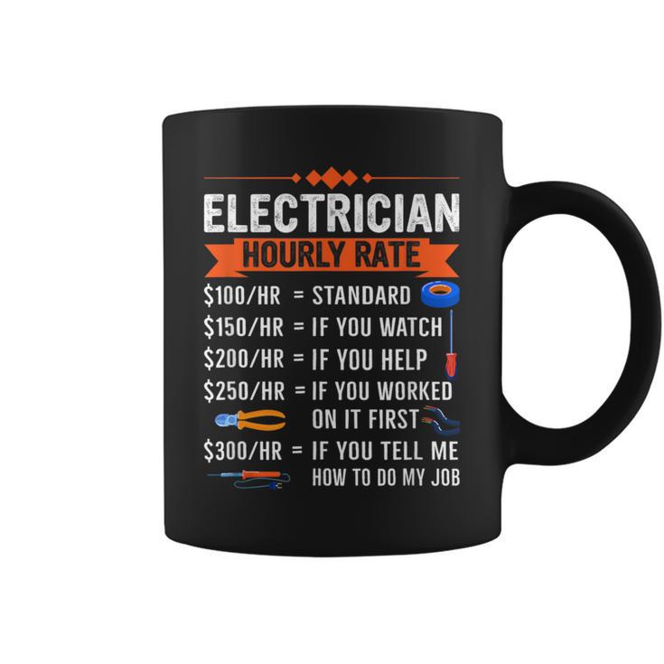 Electrician Hourly Rate With Electric Tools Drawings Coffee Mug