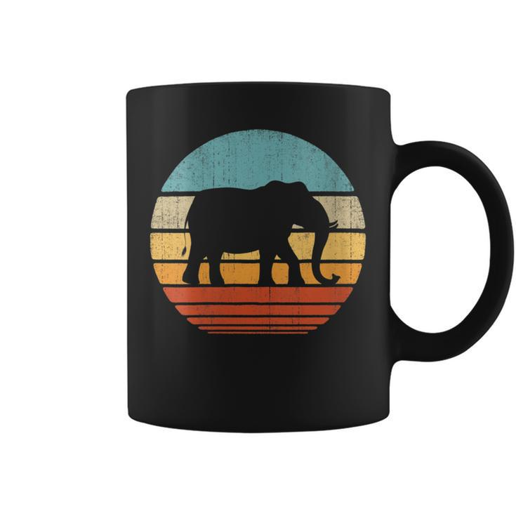 Elephant Retro Vintage 60S 70S Sunset Mammal Zoo Animal Men Coffee Mug