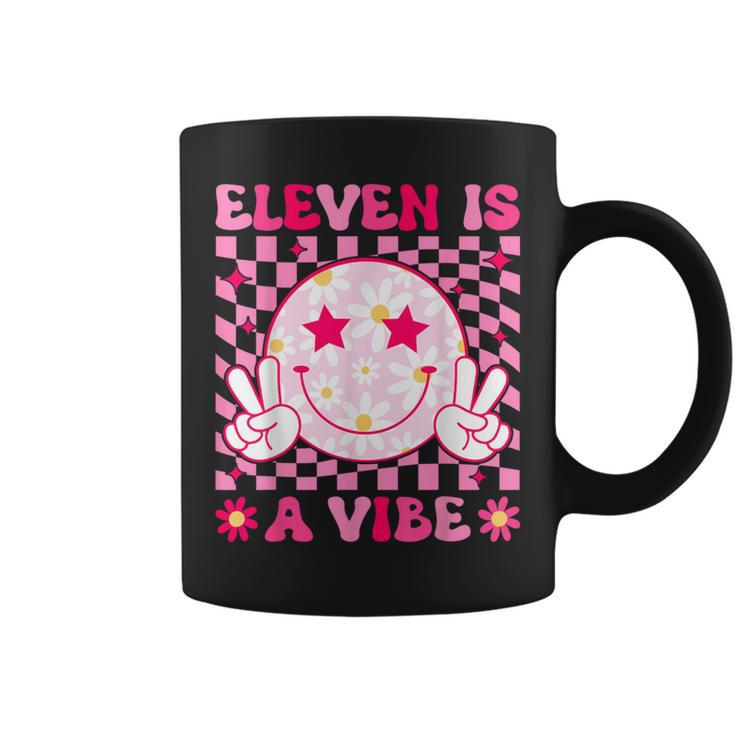 Eleven Is A Vibe Groovy 11Th Birthday 11 Year Old Girls Cute Coffee Mug
