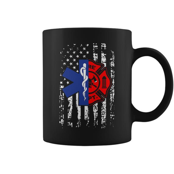 Emt Firefighter Firefighter Emt American Flag Coffee Mug