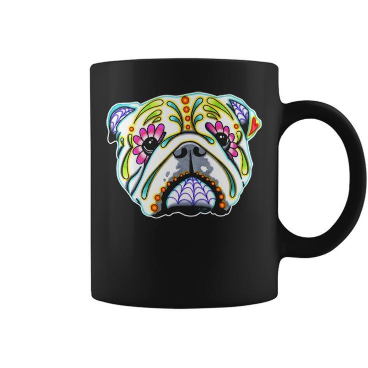 English Bulldog Day Of The Dead Sugar Skull Dog Coffee Mug