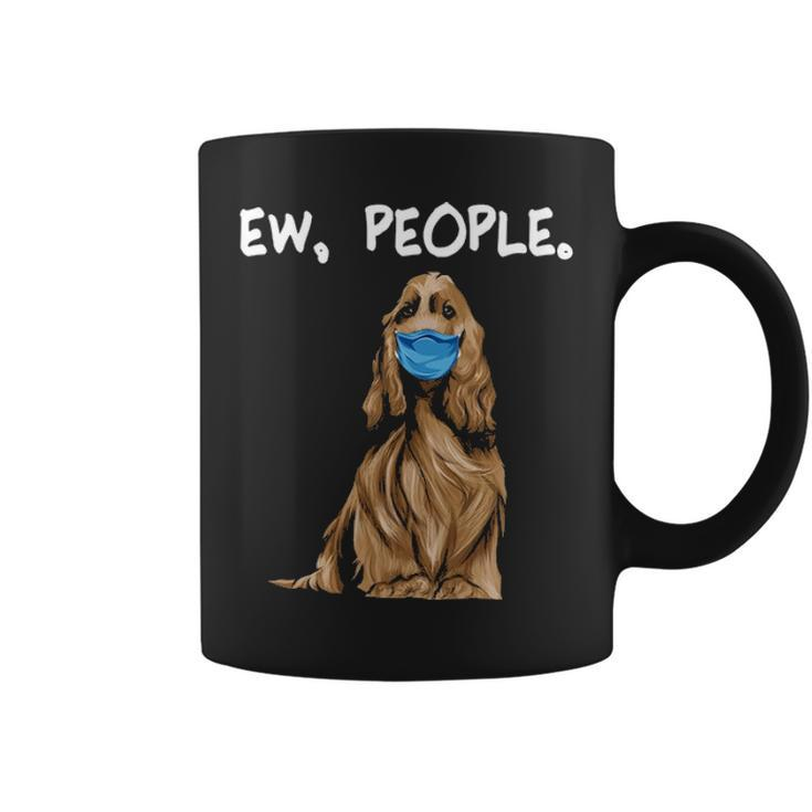 English Cocker Spaniel Ew People Dog Wearing Face Mask Coffee Mug