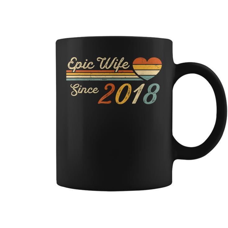 Epic Wife Since 2018 Vintage Wedding Anniversary Coffee Mug