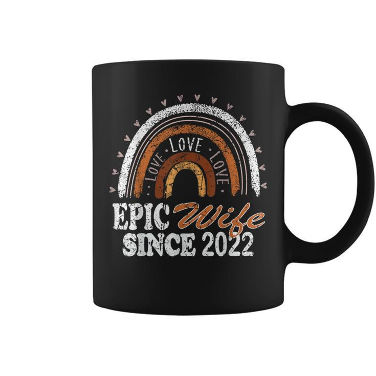 Epic Wife Since 2022 Rainbow Wedding Anniversary Vintage Coffee Mug