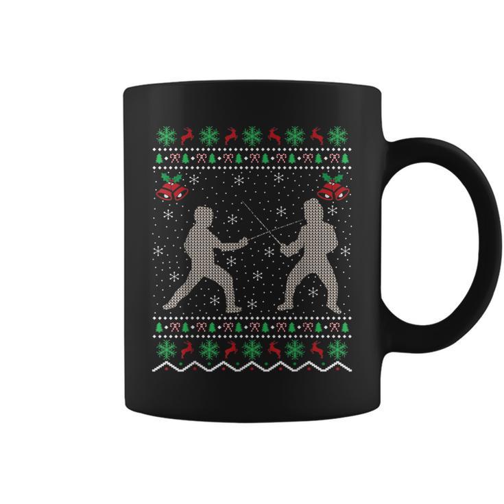 Esgrima Amante De Navidad Regalo Feo Esgrima Navidad Taza de café