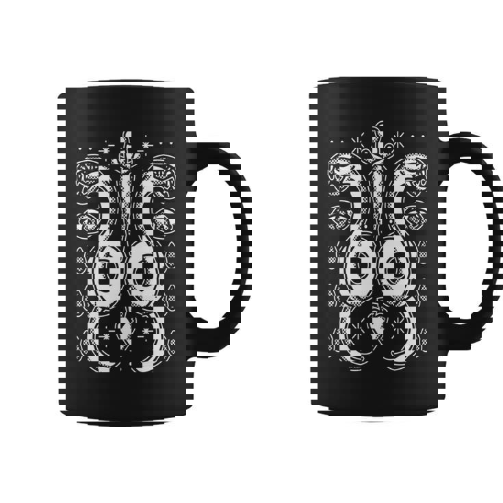 Esotérico Oculto Serpiente Y Cuchillo Alquimia Ojo Símbolos Arte Del Tatuaje Manga Larga Taza de café