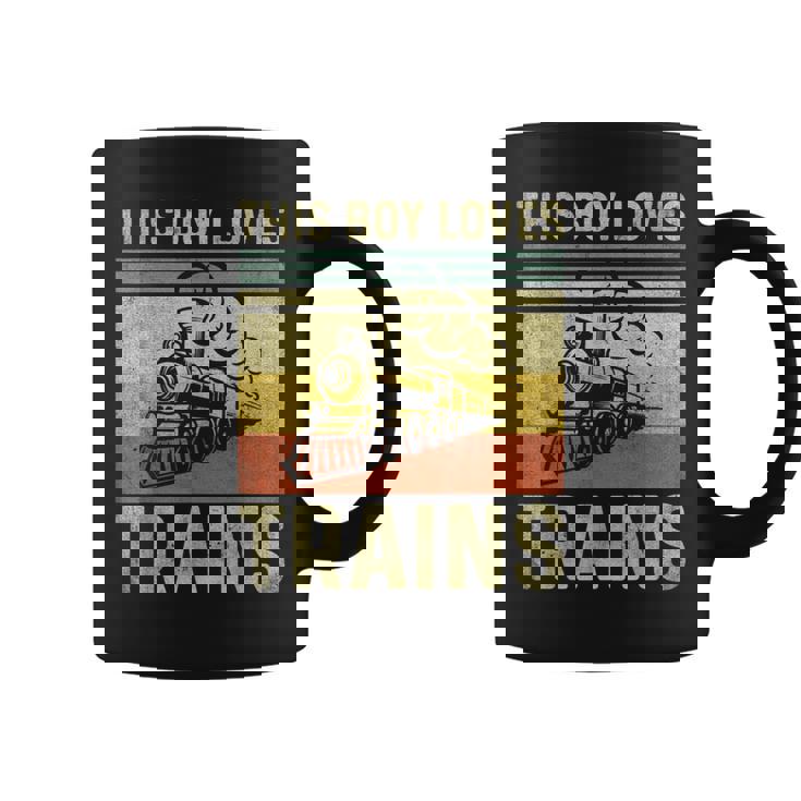 Este Chico Ama Los Trenesintage Para Los Amantes Entrena Niños Taza de café