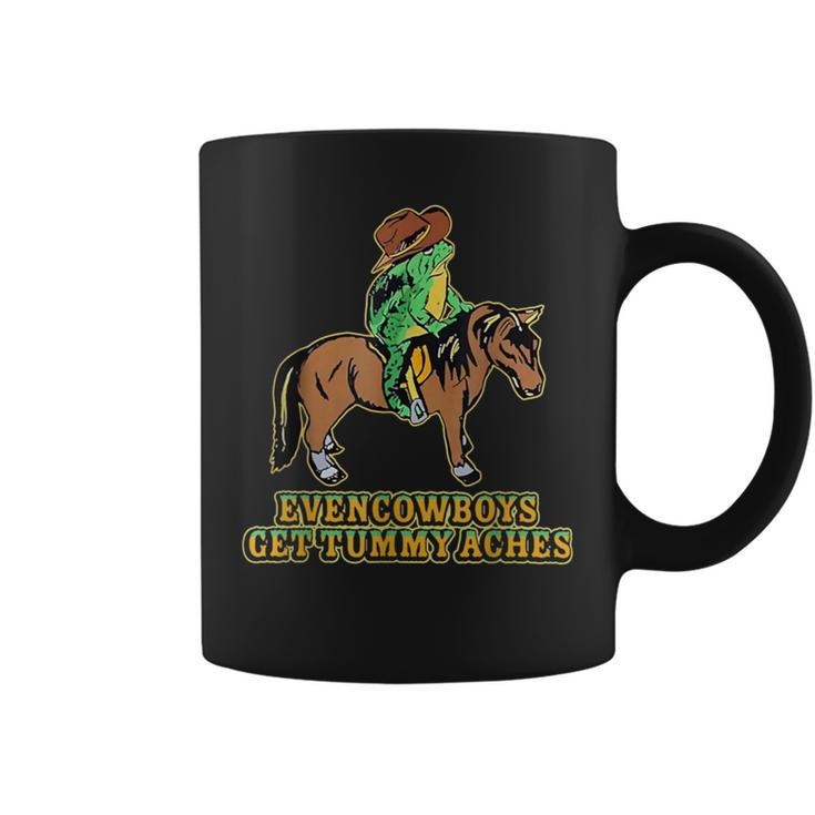 Even Cowboys Get Tummy Aches Frog With Horse Coffee Mug