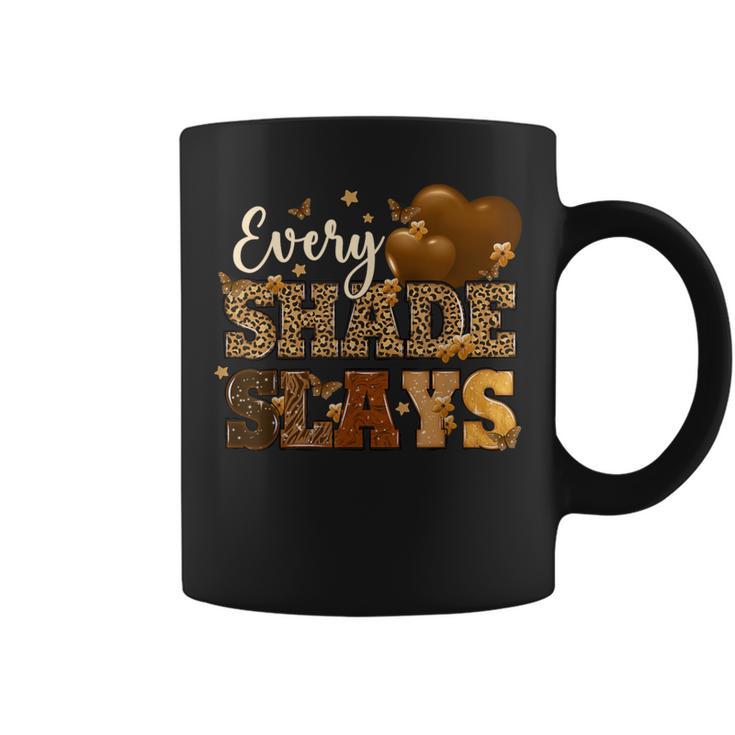 Every Shade Slays Melanin Hearts Black History Month African Coffee Mug