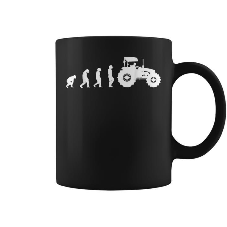 Evolution Of The Farmer Tractor Farming Coffee Mug