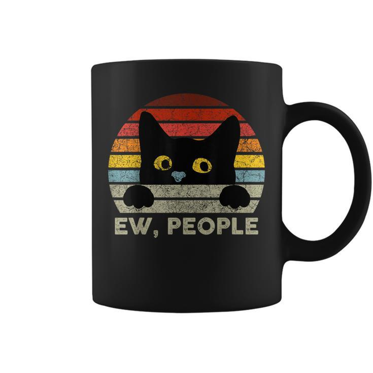 Ew People Vintage Black Cat For Cat Lover Cat Mom Cat Dad Coffee Mug