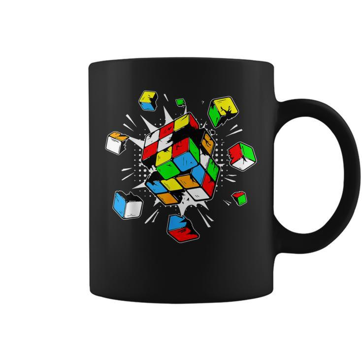 Exploding Rubix Rubiks Rubics Cube 3X3 Cuber Events Costume Coffee Mug