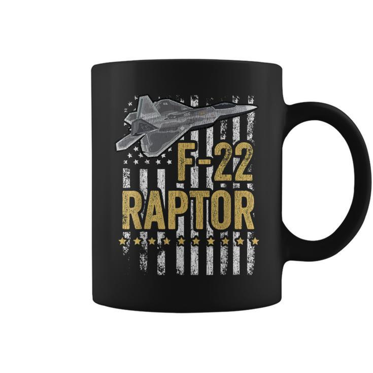 F-22 Raptor Fighter Jet Usa Flag Military F-18 Plane Coffee Mug