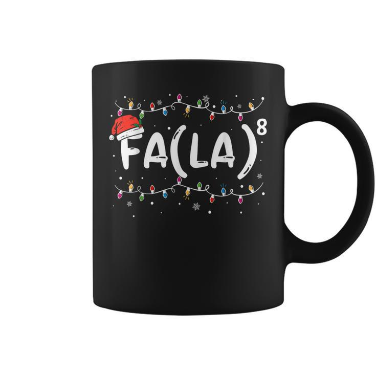 Fa La 8 Christmas Math Teacher Santa Hat Xmas Pajamas Coffee Mug
