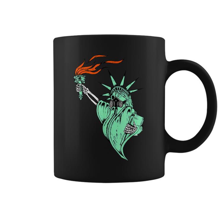 Face Gas Mask Statue Of Liberty Freedom Political Humor Coffee Mug