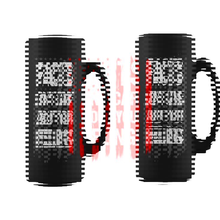 Facts Don't Care About Your Feelings Vintage American Flag Coffee Mug
