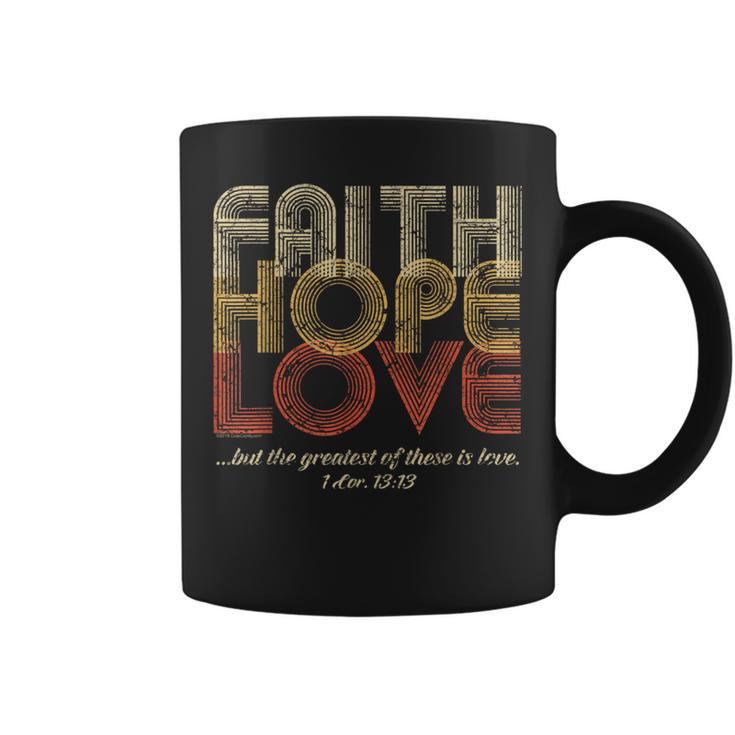 Faith Hope Love 1 Corinthians 13 Bible Verse Retro Christian Coffee Mug