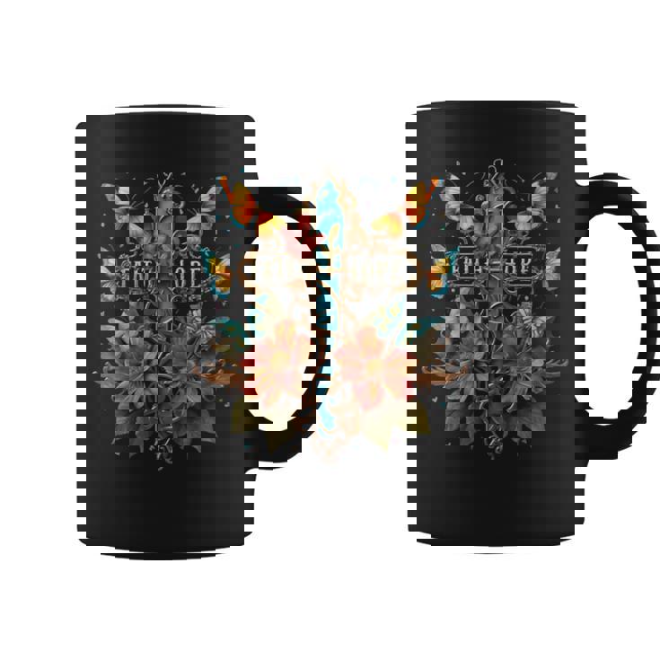 Faith Hope Love God Jésus Christ Croix Papillons Avec Col En Tasse