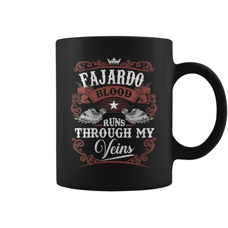 Fajardo Blood Runs Through My Veins Vintage Family Name Coffee Mug