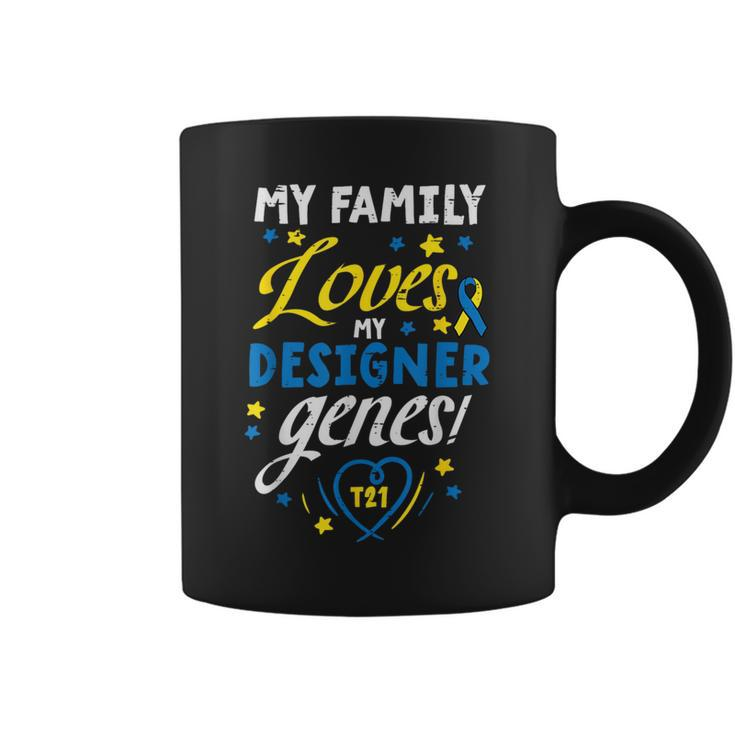 Family Loves My Genes T21 Down Syndrome Awareness Coffee Mug