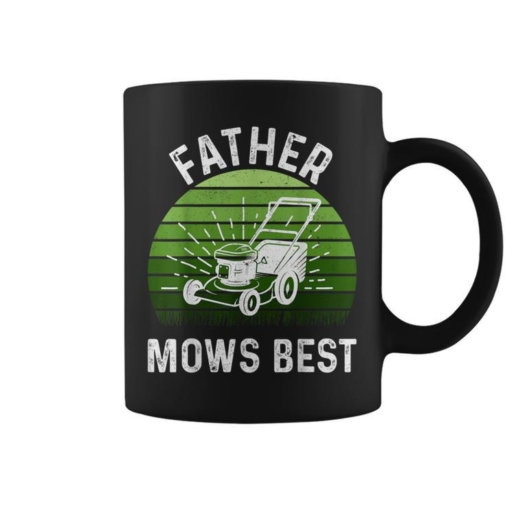 Father Mows Best Lawn Mowing Retro Fathers Day Coffee Mug