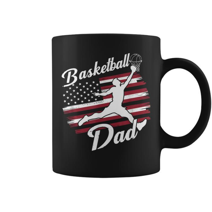 Father's Day 4Th July American Flag Basketball Sport Dad Men Coffee Mug