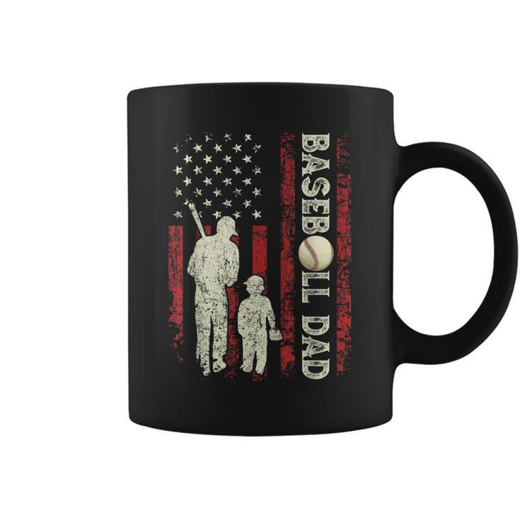 Fathers Day Baseball Dad Usa Flag For Dad Baseball Coffee Mug