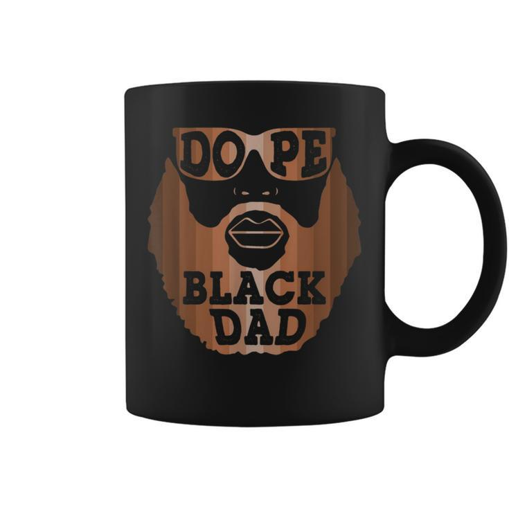 Fathers Day To Bearded Black Father Dope Black Dad Coffee Mug
