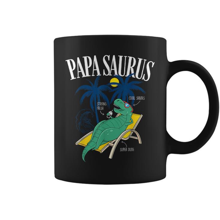 Father's Day Papasaurus T-Rex Dinosaur Papasaurus Coffee Mug