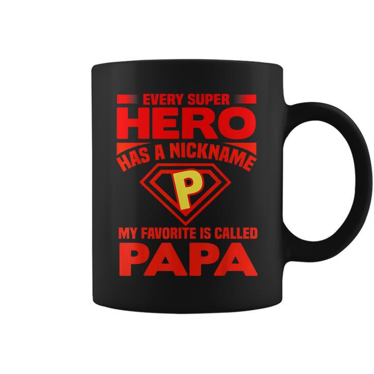 Father's Day Present Dads Super Hero Called Papa Coffee Mug