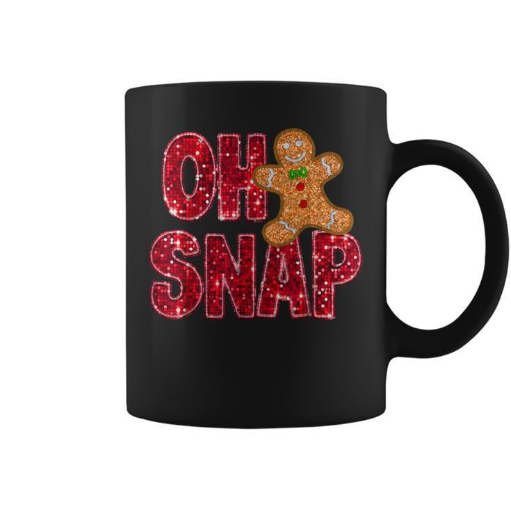 Faux Sequins Oh Snap Christmas Gingerbread Family Matching Coffee Mug