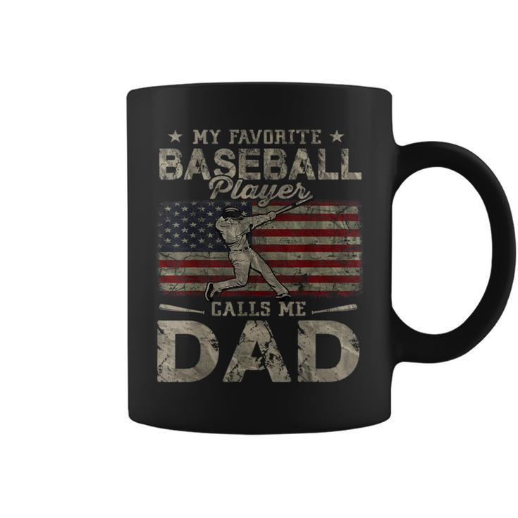 My Favorite Baseball Player Calls Me Dad Father's Day Coffee Mug