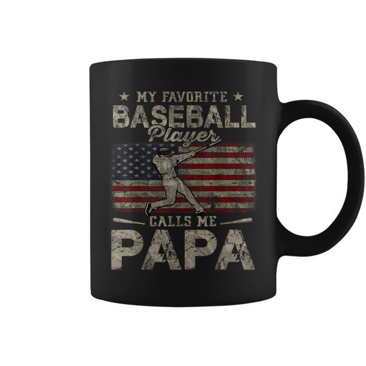 My Favorite Baseball Player Calls Me Papa Father's Day Coffee Mug