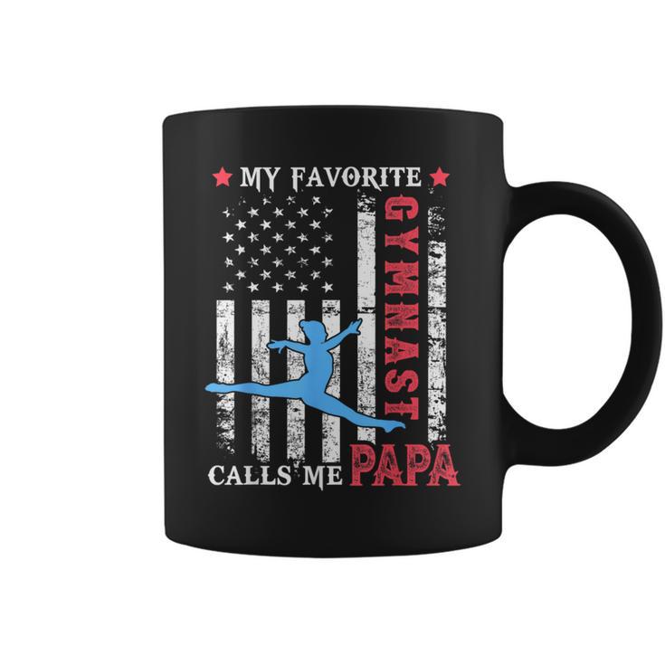 My Favorite Gymnast Calls Me Papa Usa Flag Father's Day Coffee Mug