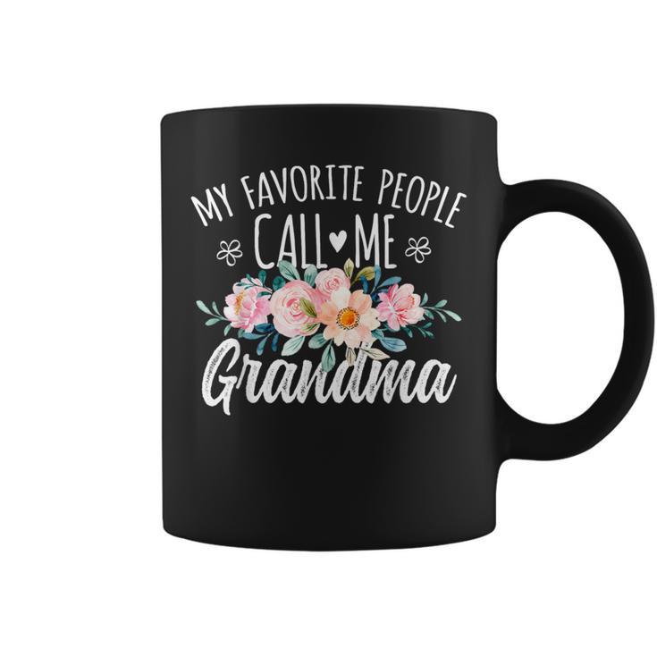 My Favorite People Call Me Grandma Floral Birthday Grandma Coffee Mug