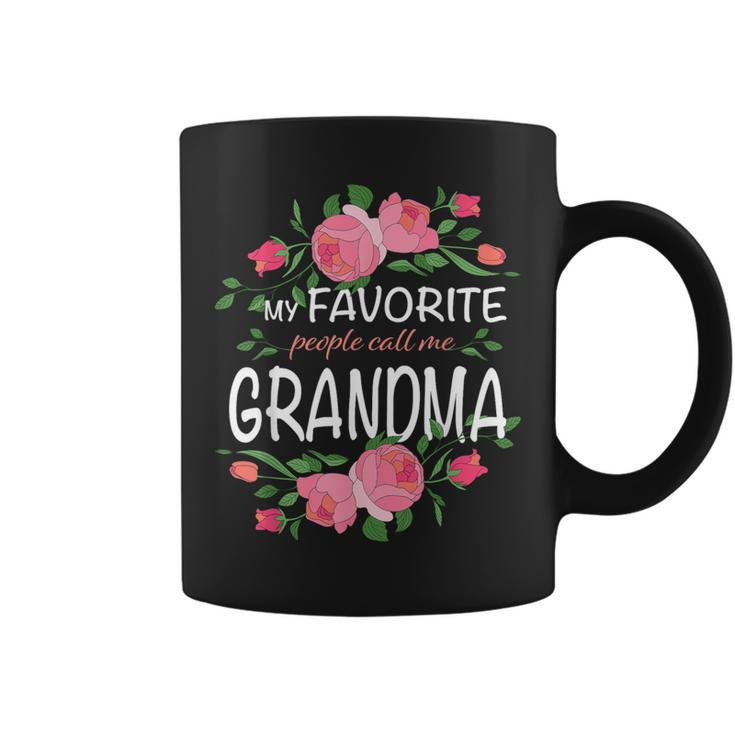My Favorite People Call Me Grandma Floral Coffee Mug