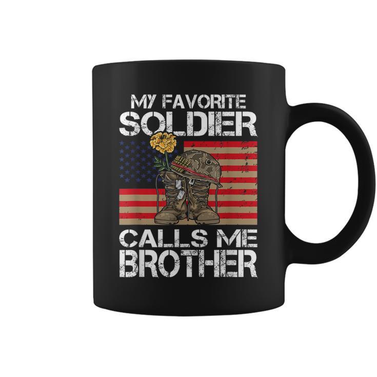 My Favorite Soldier Calls Me Brother Proud Army Bro Coffee Mug