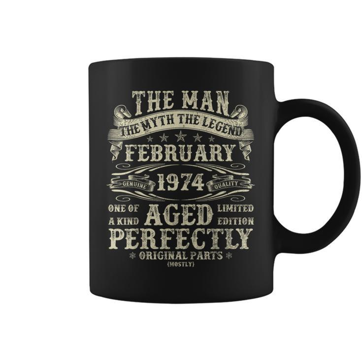 February 1974 Man Myth 50Th Birthday Vintage For Men Coffee Mug