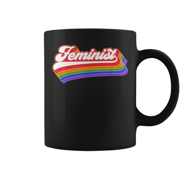 Feminist T Retro Vintage Rainbow 70'S Feminism Coffee Mug
