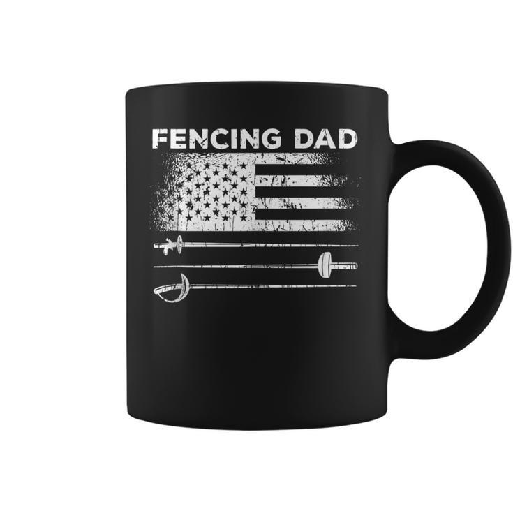 Fencing Dad Usa Flag Fencing Outfit Fencer Fencing Coffee Mug