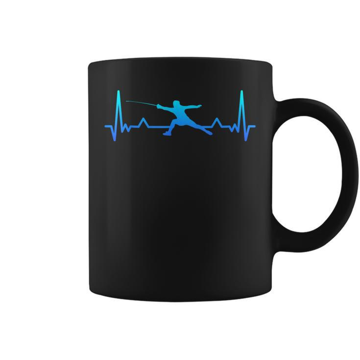 Fencing Saber Heartbeat Line Dad Coffee Mug