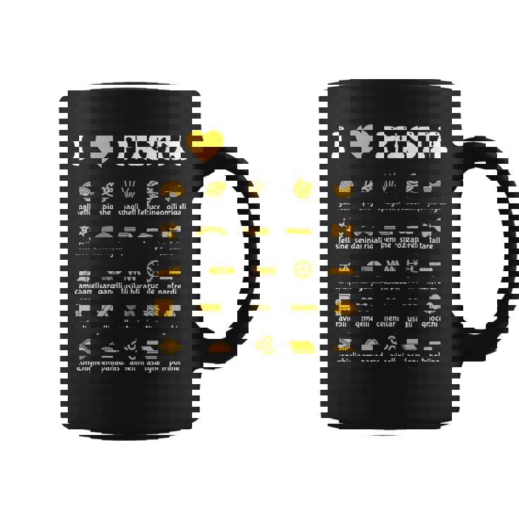 Fideosariedades De Pasta Espaguetis Italia Pasta De Regalo Taza de café