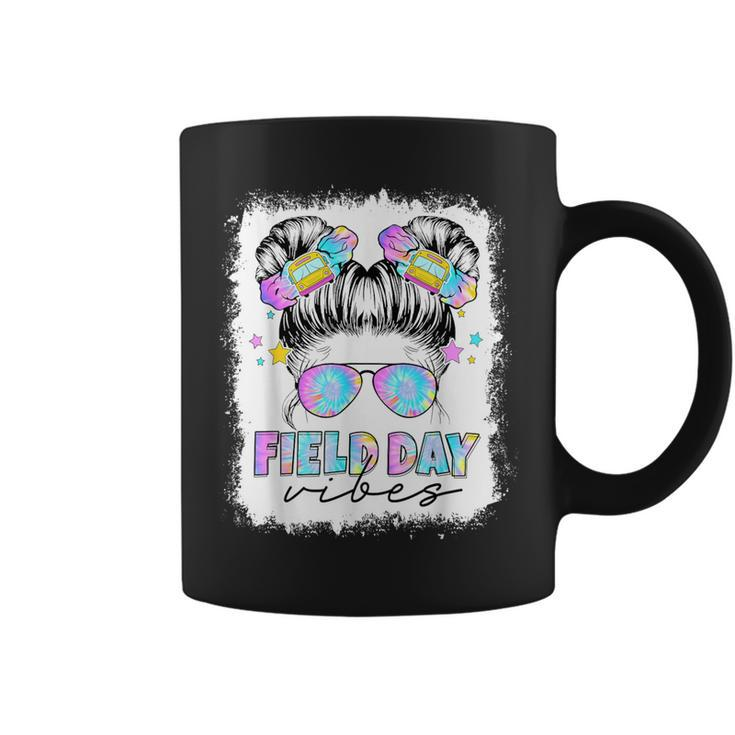 Field Day Vibes Messy Bun Girl Field Trip Teacher Student Coffee Mug