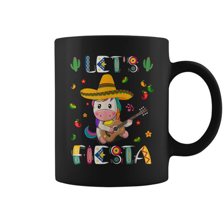 Lets Fiesta Dancing Mexican Unicorn Cinco De Mayo Girl Women Coffee Mug