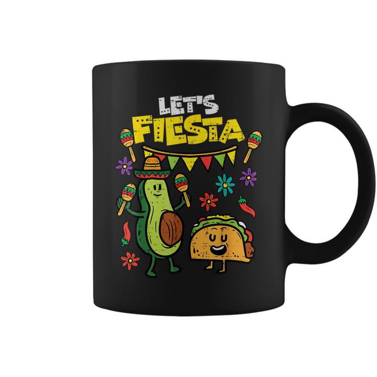 Lets Fiesta Taco Avocado Cinco De Mayo Mexican Party Coffee Mug