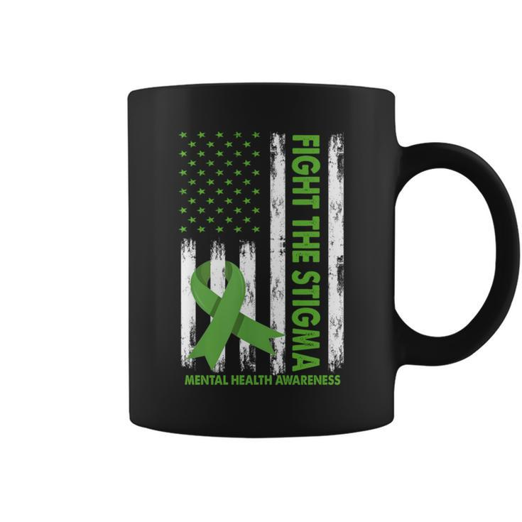 Fight The Stigma Mental Health Awareness Green Ribbon Coffee Mug
