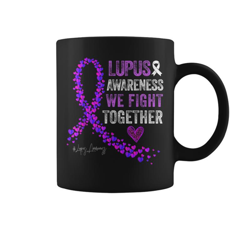 We Fight Together Lupus Awareness Purple Ribbon Coffee Mug