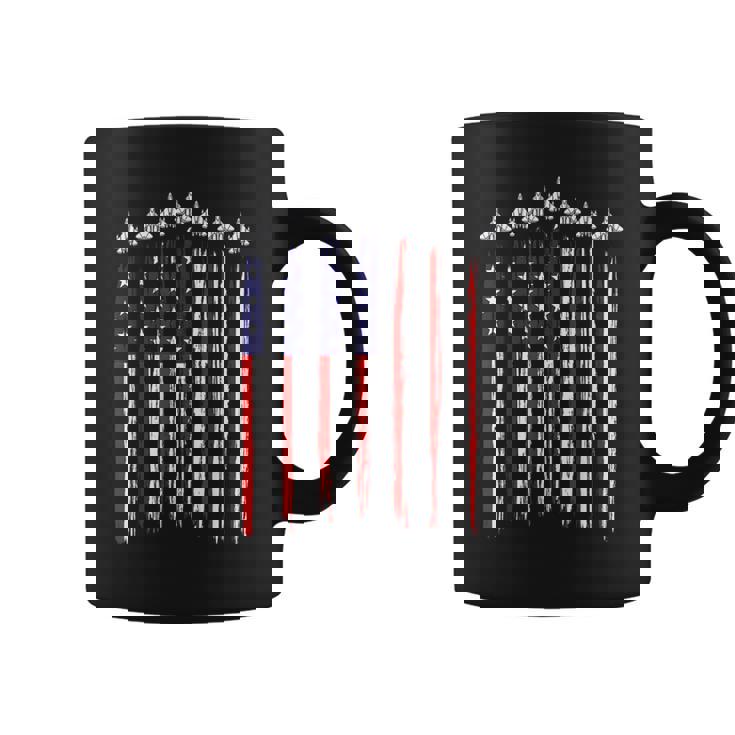 Fighter Jet Airplane American Flag Patriotic 4Th Of July Men Coffee Mug