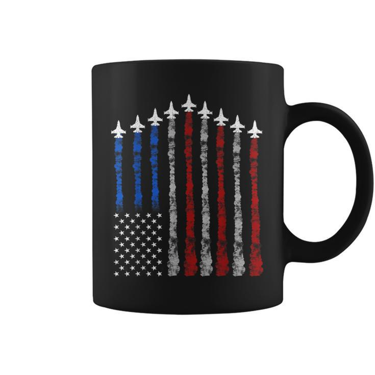 Fighter Jet Airplane Usa Flag 4Th Of July Patriotic Coffee Mug