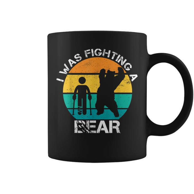 I Was Fighting A Bear Broken Leg Injury Recovery Men Coffee Mug